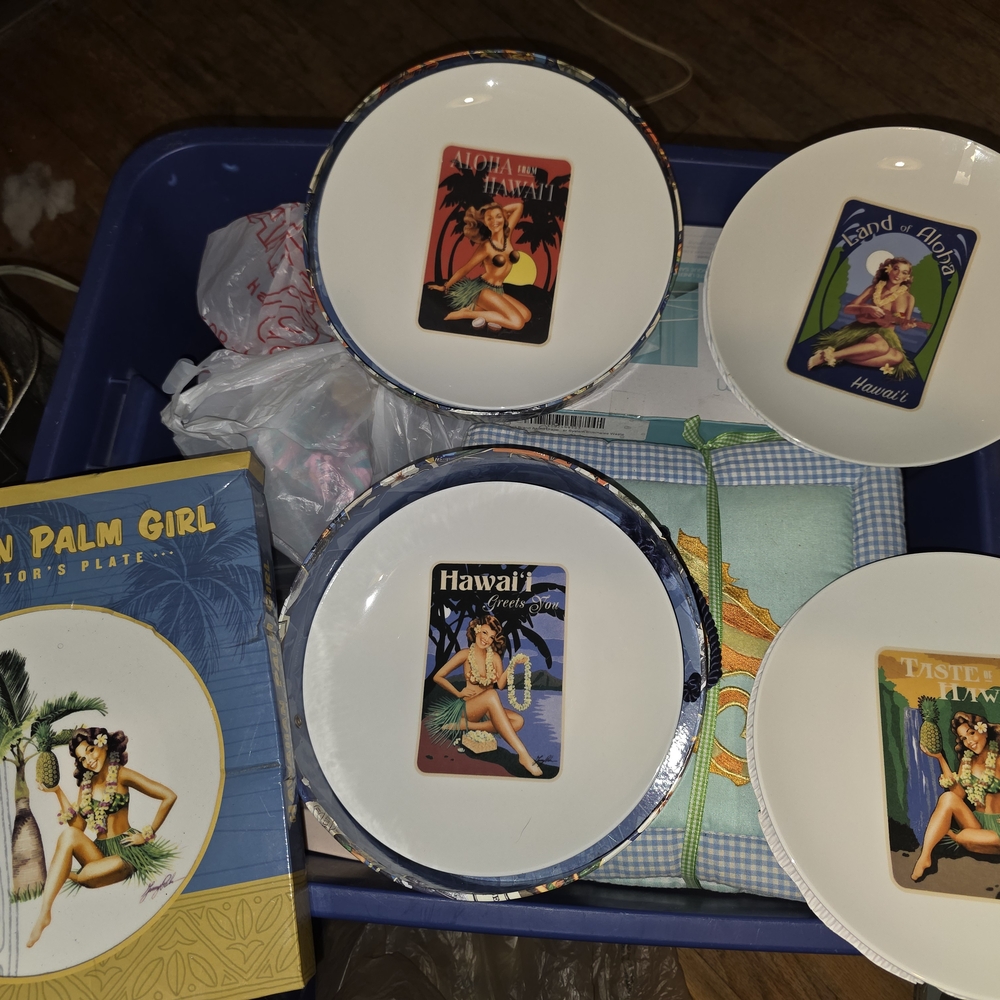 New 5 Collectable Garry Palm Hawaiian Plates